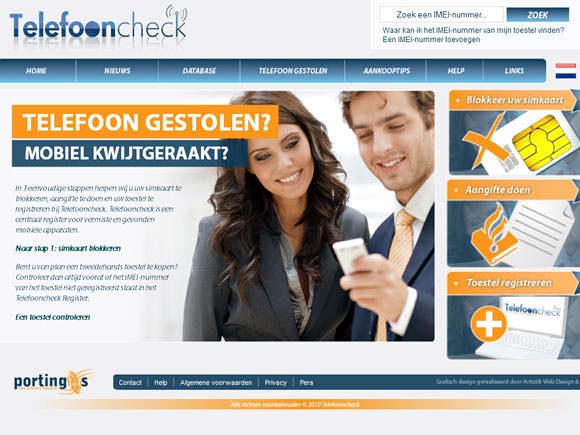 Zoek je kwijtgeraakte telefoon op Telefooncheck.nu